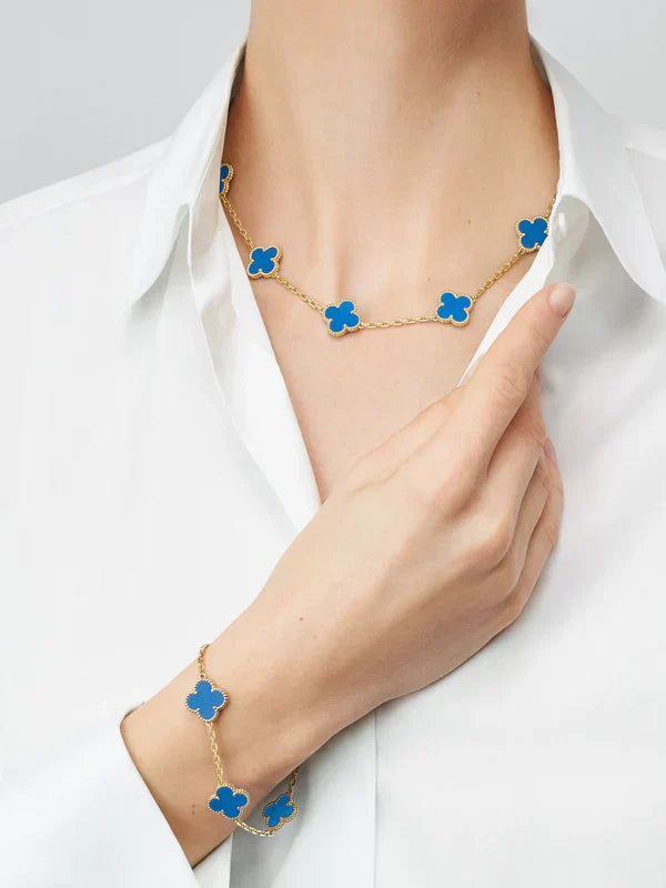 Golden Blue Luxe | Clover Necklace