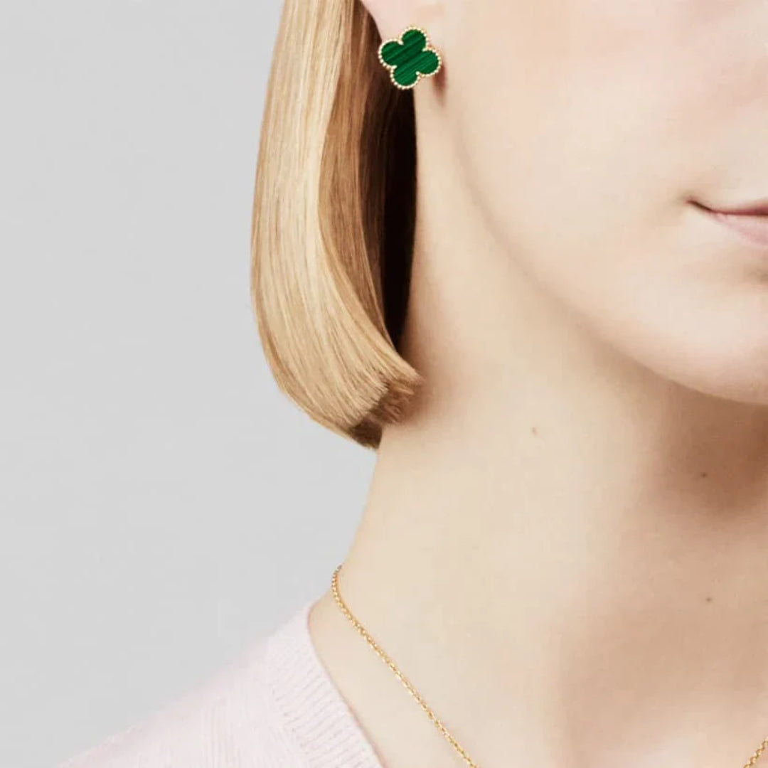 Golden Green | Clover Earrings