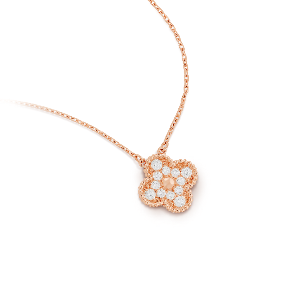 Rose Gold | Clover Diamond Necklace