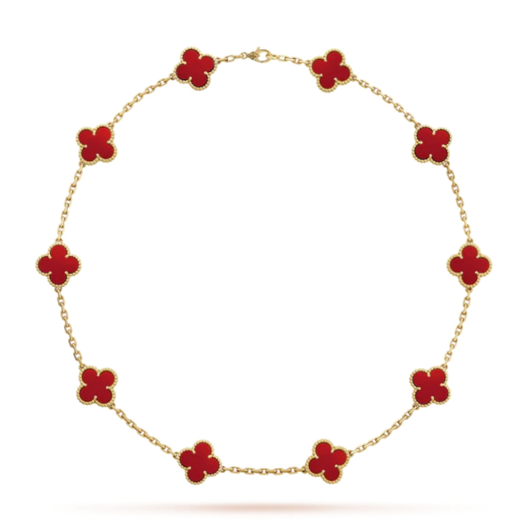 Golden Red Luxe | Clover Necklace