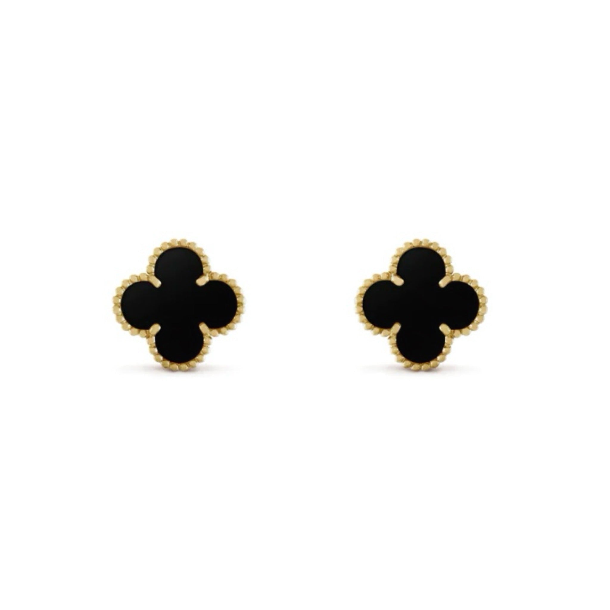 Golden Black | Clover Earrings