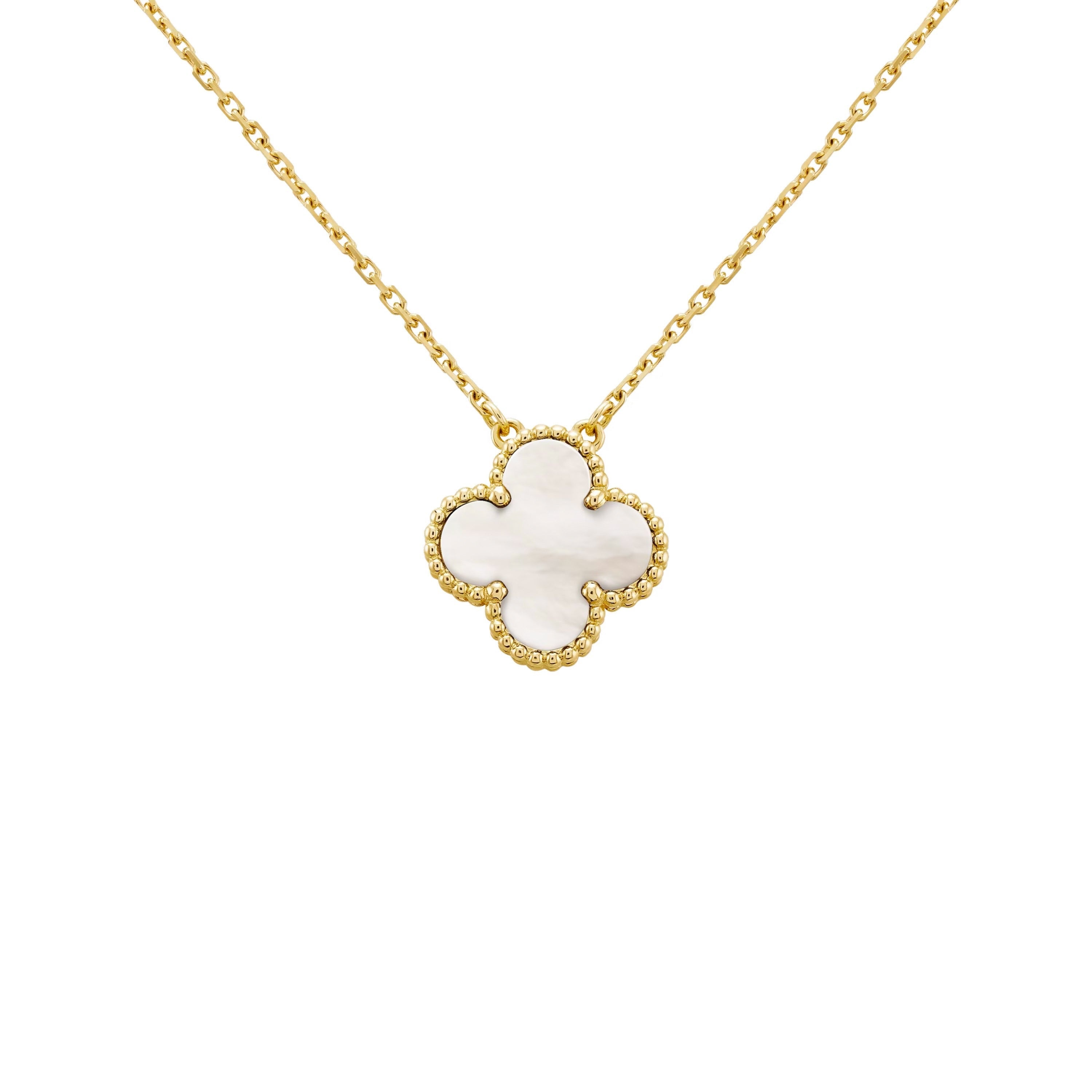 Golden White | Clover Necklace