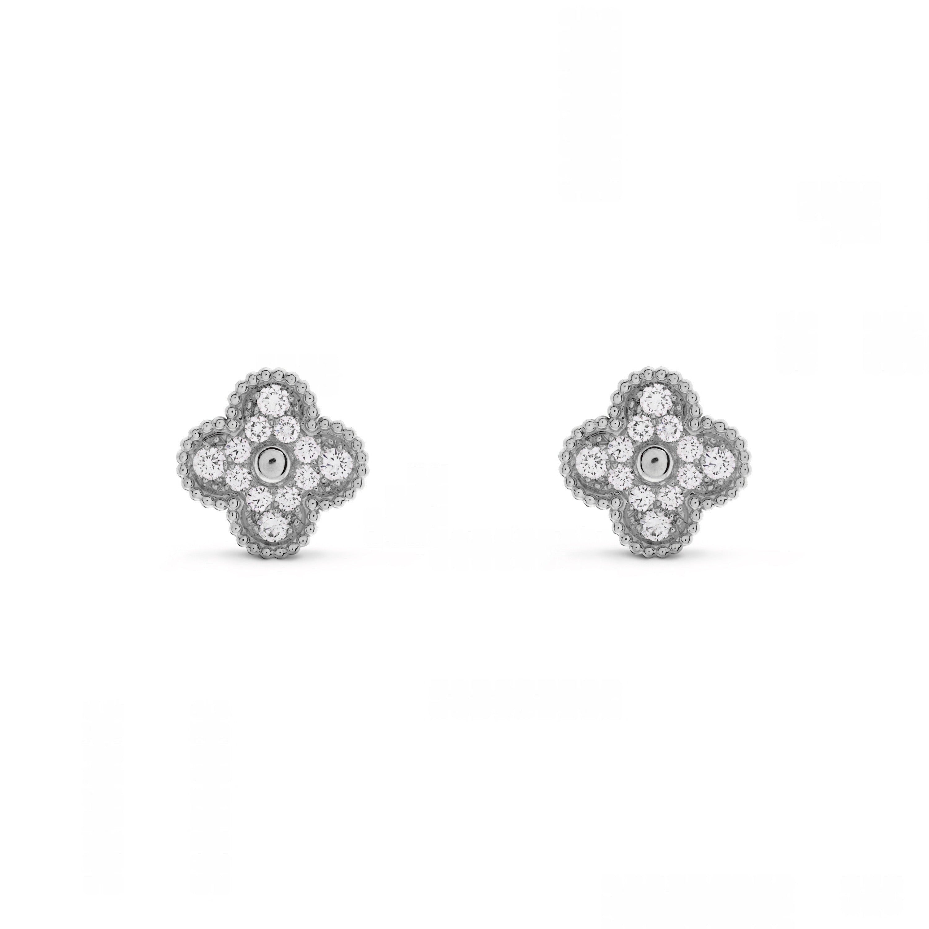 Silver | Clover Diamond Earrings